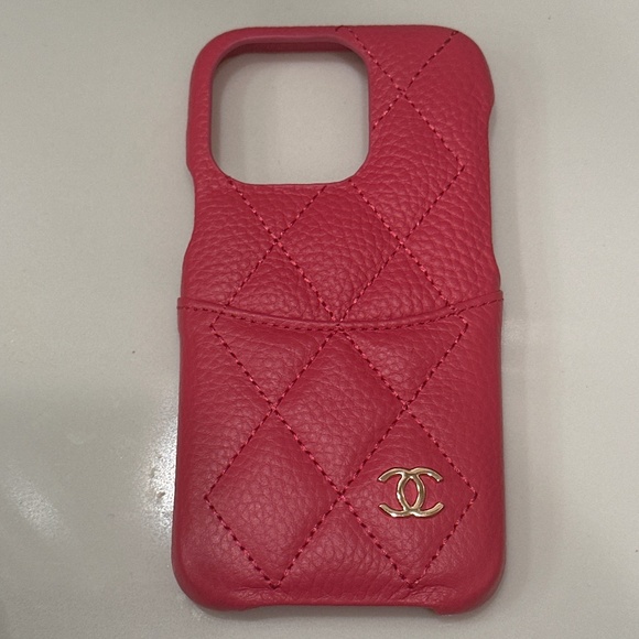 CC iPhone 14 Pro Case Hot Pink Card Holder - Picture 1 of 6